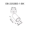 OB-2202BD-1-BK WADE KINKIET CZARNY/BLACK