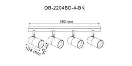 OB-2204BD-4-BK FORI LISTWA CZARNA-ZŁOTA/BLACK-GOLD