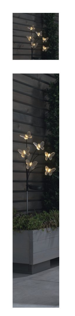 VK018G-2 LAMPA ZEWNĘTRZNA SOLARNA MOTYLE SREBRNA/SILVER