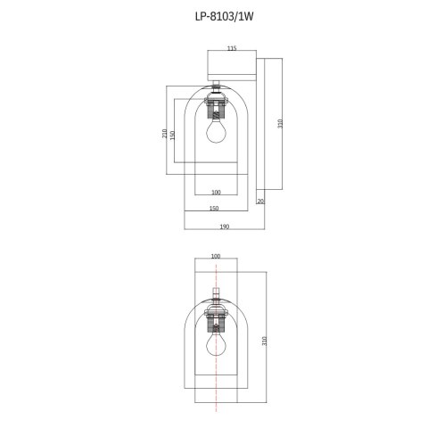 Kinkiet Elaris dymny 1xE27