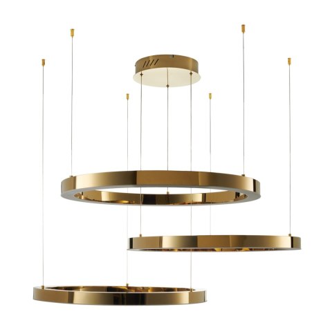 Lampa wisząca CIRCLE 40+60+80 LED złoty połysk na 1 podsufitce Lampa wisząca CIRCLE 40+60+80 LED złoty połysk na 1 podsufitce
