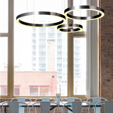 Lampa wisząca CIRCLE 60+60 LED mosiądz na 1 podsufitce Lampa wisząca CIRCLE 60+60 LED mosiądz na 1 podsufitce
