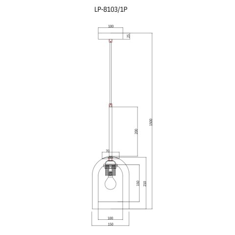 Lampa wisząca Elaris bursztynowa 1xE27 Lampa wisząca Elaris bursztynowa 1xE27