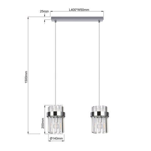Lampa wisząca Vetro chrom 2xE14 Lampa wisząca Vetro chrom 2xE14