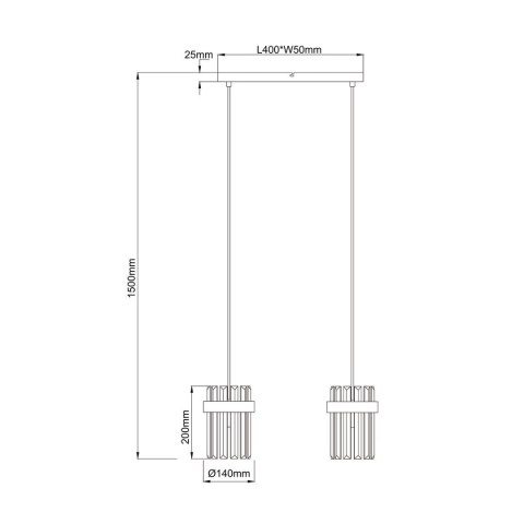 Lampa wisząca Vetro chrom 2xE14 Lampa wisząca Vetro chrom 2xE14