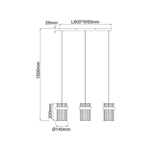 Lampa wisząca Vetro chrom 3xE14 Lampa wisząca Vetro chrom 3xE14