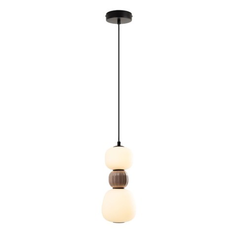 MAXLIGHT P0628 LAMPA WISZACA MODERN 13W, OPAL + MEDIUM BROWN