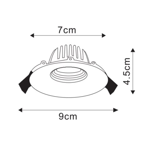 Oczko podtynkowe Orion 1xLED czarna LP-4434/1RS BK