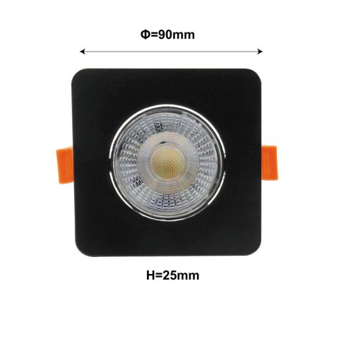 Ruchome kwadratowe oczko podtynkowe Plus czarne LED CCT Ruchome kwadratowe oczko podtynkowe Plus czarne LED CCT