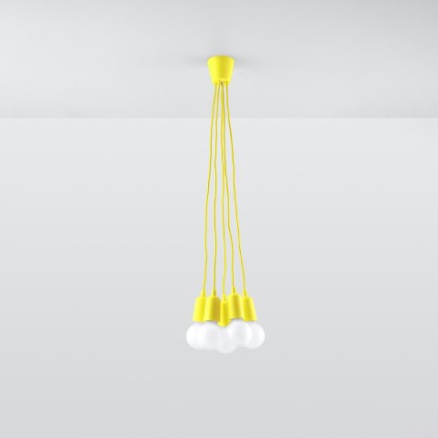 Lampa wisząca DIEGO 5 żółta