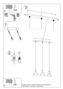 Lampa wisząca TAZILA 3 czarna [ES111]