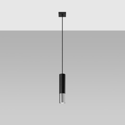 Lampa wisząca LOOPEZ 1 czarny/chrom