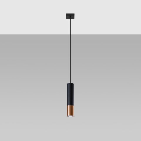 Lampa wisząca LOOPEZ 1 czarny/miedź