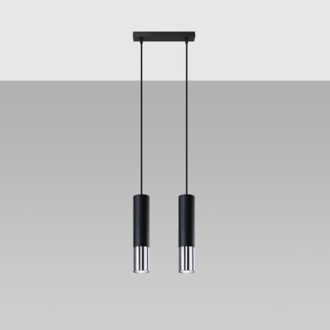 Lampa wisząca LOOPEZ 2 czarny/chrom