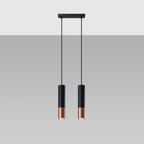 Lampa wisząca LOOPEZ 2 czarny/miedź