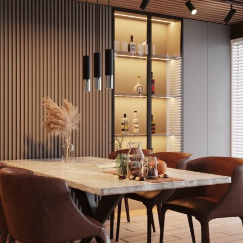 Lampa wisząca LOOPEZ 3L czarny/chrom