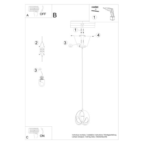Lampa wisząca TULOS 1 czarna