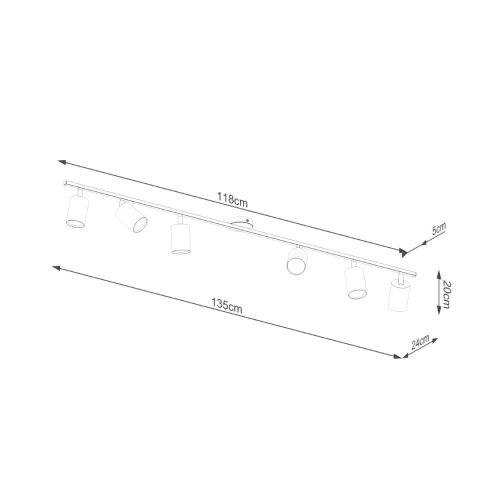 Plafon LEMMI 6L czarny