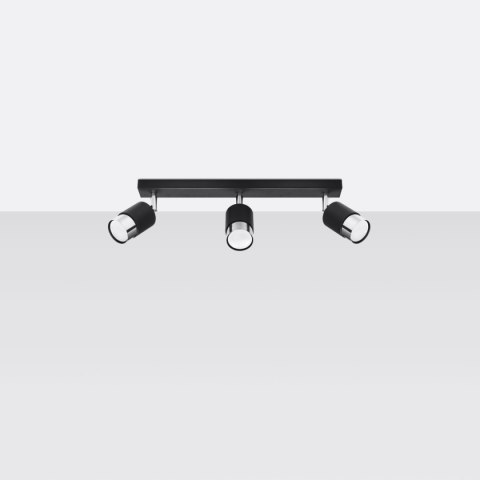 Plafon NERO 3 czarny/chrom