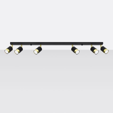 Plafon NERO 6 czarny/złoty