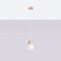 Lampa wisząca PEKKA 1 biała/naturalne drewno