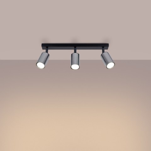 Plafon WINX 3 czarny/chrom