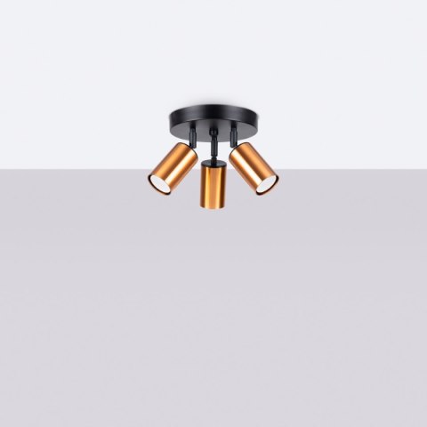 Plafon WINX 3P czarny/miedź