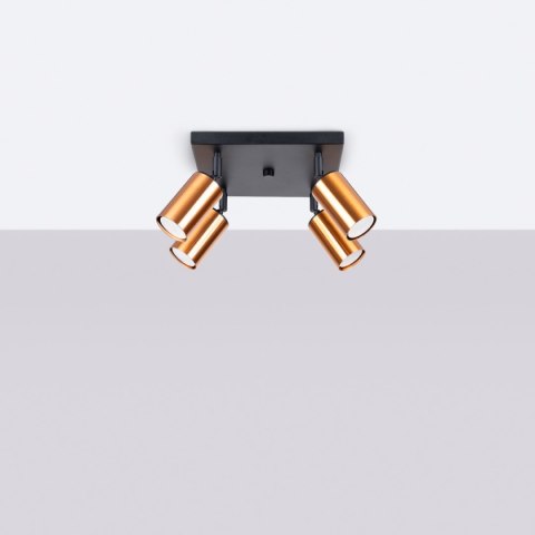 Plafon WINX 4 czarny/miedź