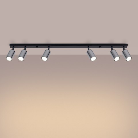 Plafon WINX 6L czarny/chrom