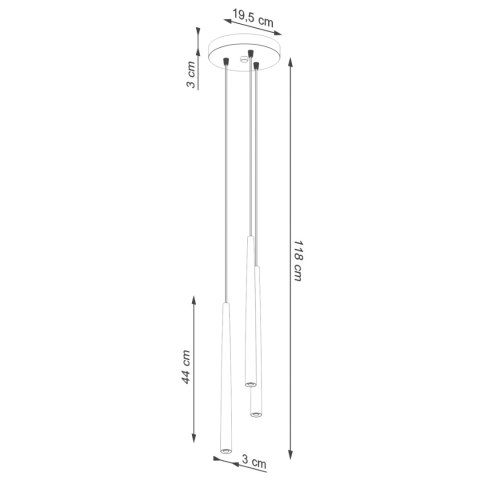 Lampa wisząca BLISS 3P czarna