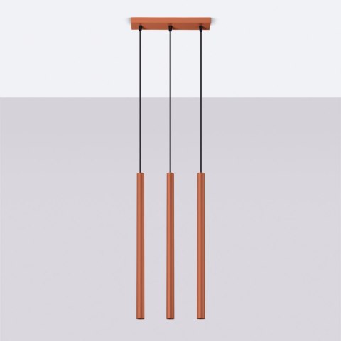 Lampa wisząca PASTELO 3 ochra czerwona