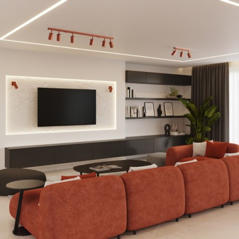 Plafon RING 3P ochra czerwona