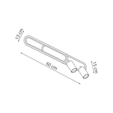 Spot Parma 2 długi czarny 2xGU10 LED CCT