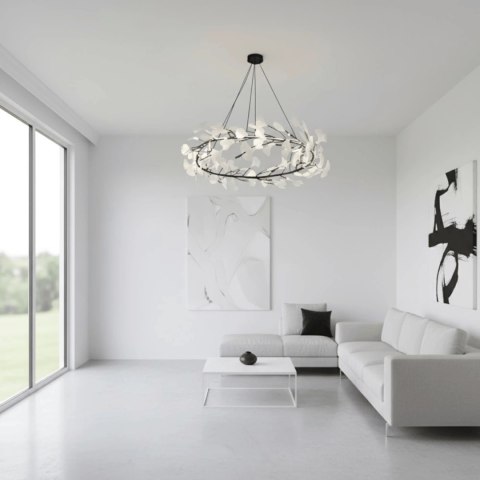 Lampa wisząca BOTANIKA czarno biała 80 cm