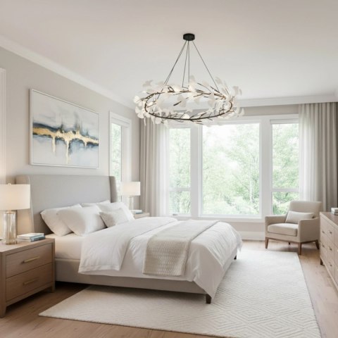 Lampa wisząca BOTANIKA czarno biała 80 cm