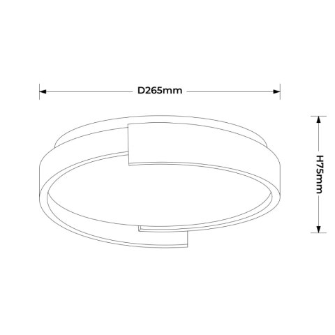 Plafon Halo 27 cm czarny LED CCT