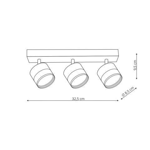 Spot Kendal 3 transparetny / biały GX53