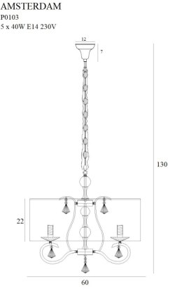 MAXLIGHT P0103 LAMPA WISZĄCA AMSTERDAM 60 cm