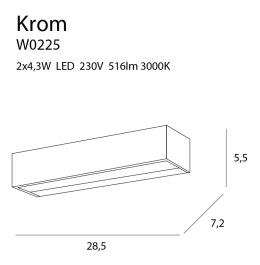 MAXLIGHT W0225 KINKIET KROM LED MAŁY