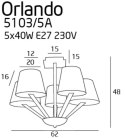 MAXLIGHT 5103/5A BK/NM LAMPA WISZĄCA ORLANDO CZARNA, SATYNA