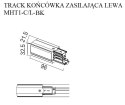 MAXLIGHT MHT1-C/L-BK TRACK KOŃCÓWKA ZASILAJĄCA lewa czarna