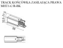 MAXLIGHT MHT1-C/R-BK TRACK KOŃCÓWKA ZASILAJĄCA prawa czarna