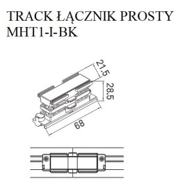 MAXLIGHT MHT1-I-BK TRACK ŁĄCZNIK WEWNĘTRZNY czarny