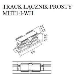 MAXLIGHT MHT1-I-WH TRACK ŁĄCZNIK PROSTY biały