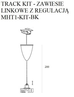 MAXLIGHT MHT1-KIT-BK TRACK KIT ZAWIESZENIE LINKOWE Z REGULACJĄ 2,0 m czarne