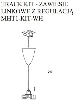 MAXLIGHT MHT1-KIT-WH TRACK KIT ZAWIESZENIE LINKOWE Z REGULACJĄ 2,0 m białe