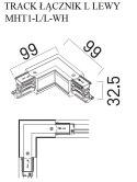 MAXLIGHT MHT1-L/L-WH TRACK ŁĄCZNIK L" lewy biały"