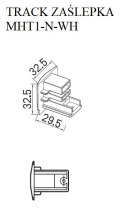 MAXLIGHT MHT1-N-WH Zaślepka maskująca do szyny biała