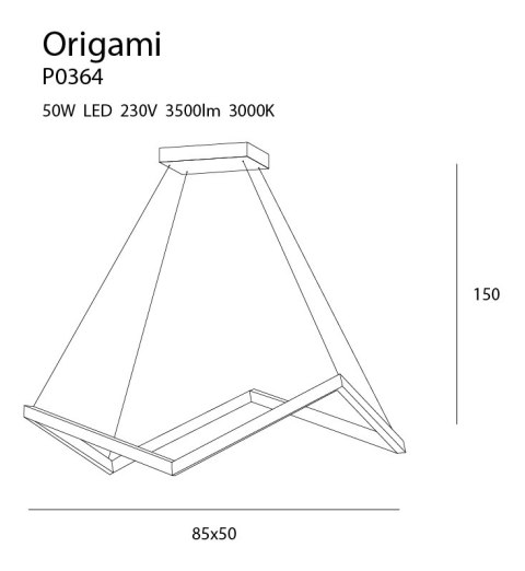 MAXLIGHT P0364 LAMPA WISZĄCA DUŻA ORIGAMI MAXLIGHT P0364 LAMPA WISZĄCA DUŻA ORIGAMI