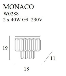 MAXLIGHT W0288 KINKIET MONACO ZŁOTY